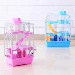 3-storey pet hamster gaiola casa de luxo portátil ratos casa habitat decoração pequenos animais de estimação chinchila hamster casa gaiola - Image 1