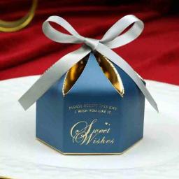Saco De Presente De Papel Personalizado, forma De Yurt, caixa De Doces De Casamento, chuveiro De Bebê, decoração De Festa De Aniversário, caixa De Presente Do Favor Do Natal - Image 1