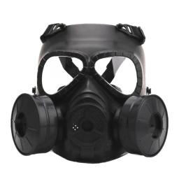 Máscara de proteção respiratória para paintball, máscara de sobrevivência para airsoft tático, jogo de paintball com dois exaustores - Image 1