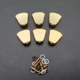 60 pçs trapézio metal guitarra afinação pegs chaves tuners máquina cabeças botões de substituição botões lidar com preto/ouro/cromo - Image 6