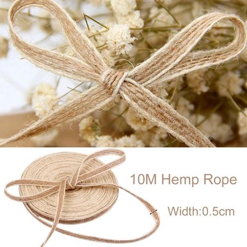 Natural Juta Serapilheira Lace Ribbon Roll Com Laço Branco Rústico Vintage Wedding Decoração Tecido Fitas para Artesanato Wedding Bow - Image 1