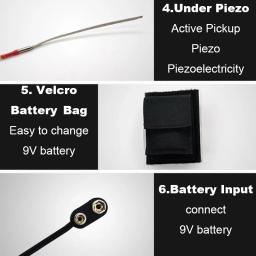 Captador ativo da guitarra com botões de volume de tom piezo macio 9v bateria para guitarras clássicas folclóricas acústicas - Image 4