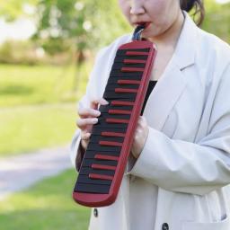 1 conjunto 32 chave melodica boca pedaço sopro chave placa com caixa portátil abs acordeão instrumento de treinamento musical para iniciante - Image 1