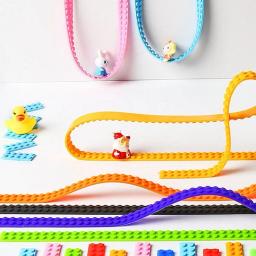 11 cores 92cm 116*2 pontos brinquedo infantil compatível lego pequenas partículas diy crianças brinquedos tijolo placa inferior bloco de construção fita - Image 2