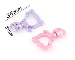 Gancho de fecho giratório, 8mm, rosa, gato, garra de pressão lagosta, joias, enfeite de bolsa, bolsa de mão, clipe de couro, hardware diy - Image 2