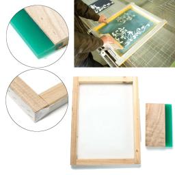 1pc 300*400mm quadro de impressão de tela de seda com 43t mesh & 8 "rodo de madeira diy para fazer estêncil - Image 4