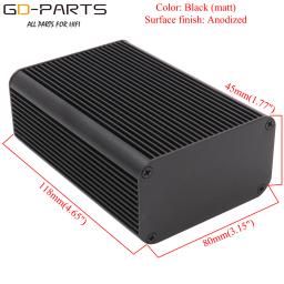 Caixa amplificadora de alumínio, 118x80x45mm, alta fidelidade, caixa de áudio, faça você mesmo, preto e prata - Image 2