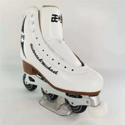 Sapatos Skates de Dança com Bloco de Freio para Masculino e Feminino, 3 Rodas, Patins Triplos Patins Inline, Rolo Branco e Preto, BE + VE, 30 a 45, original - Image 3