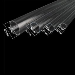 Tubo acrílico para irrigação de aquário, tubo de vidro orgânico transparente com 20/25/32/40mm para tanque de peixes, comprimento de 48 ~ 50cm e 10 peças - Image 2