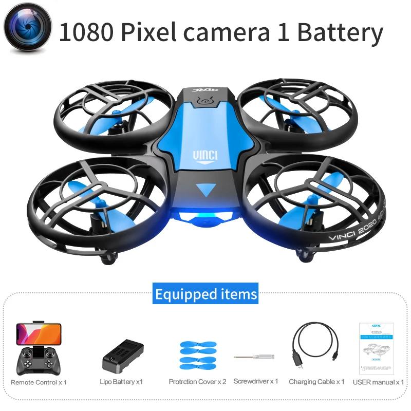 V8 novo mini drone 4k profissão hd 1080p câmera grande angular wifi fpv rc dron altura manter drones helicóptero crianças brinquedos 4drc - Image 1