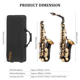 Muslady saxofone e-flat, saxofone de latão eb alto com boquilha e-flat, correias de saxofone para iniciantes, com pincel de pano de limpeza - Image 2