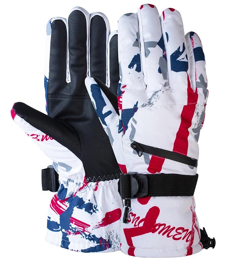 Inverno snowboard luvas de esqui couro do plutônio antiderrapante tela sensível ao toque à prova dwaterproof água da motocicleta ciclismo velo quente luvas de neve unisex - Image 1