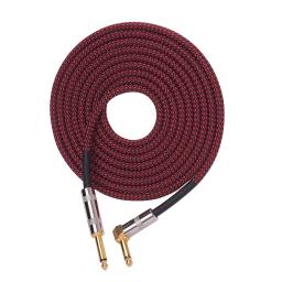 Cabo de guitarra de áudio para instrumento musical, reto em ângulo reto, banhado a ouro, plugues TS, PVC, 3 metros, 10 pés, 1/4 pol - Image 2