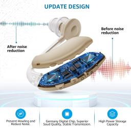 Aparelho auditivo bluetooth amplificador de som surdo audifonos usb aparelho auditivo idosos surdos mini recarregável ajustável tom de chamada - Image 5