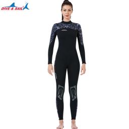 Fatos Wetsuits completos para homens e mulheres, roupas de mergulho em neoprene, roupa de natação com zíper, manga comprida de peça única, esportes aquáticos 3mm - Image 4