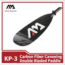 AQUA MARINA-Fibra De Carbono canoagem Paddle, caiaque Remo Ramos, Peças De Barco Inflável, Dupla Lâmada, 4-section 230cm, KP-3 - Image 2