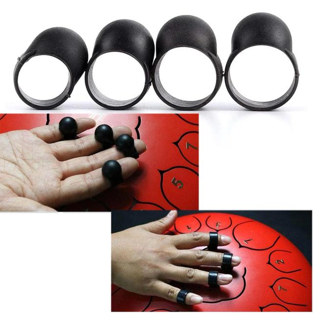 Conjunto de 4 Mangas de Dedo para Acessórios de Tambores de Percussão em Aço Sintético