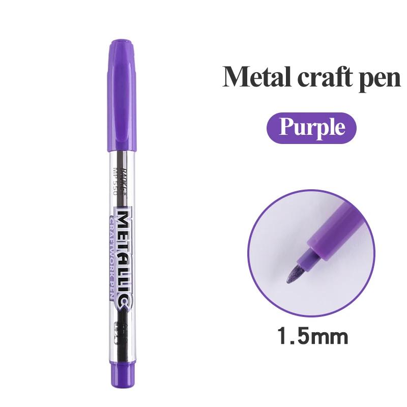 Baok caneta marcadora de metal, caneta marcadora de metal à prova d'água para artesanato, 6 cores ouro e prata de 1.5mm, materiais para estudantes - Image 1