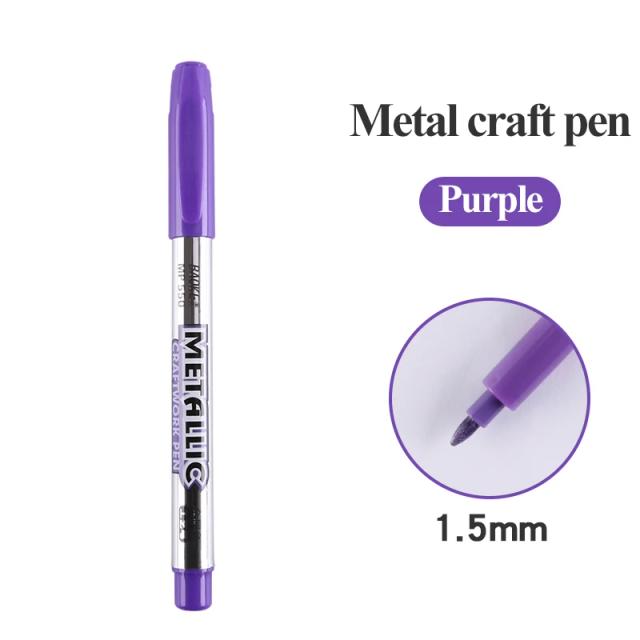 Caneta Marcadora de Metal à Prova D'Água para Artesanato - 6 Cores Ouro e Prata, Ponta de 1.5mm, Ideal para Estudantes