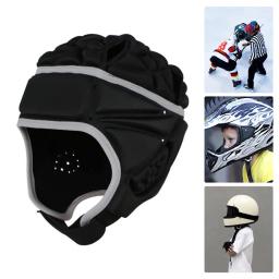 Absorção de choque ventilação buracos absorção de choque ajustável rugby capacete para crianças - Image 2