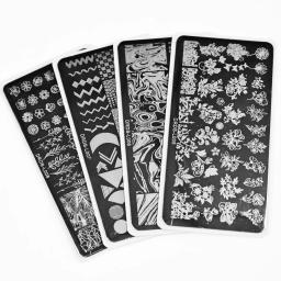 1pcs 6*12cm placas de estampagem de unha arte de animais/flor/letra/pena/modelo geométrico modelo de aço inoxidável ferramentas de imagem estêncil para arte - Image 4