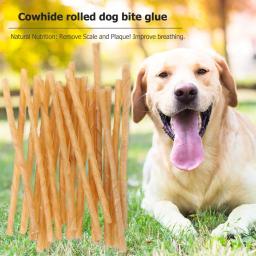 Lanches para molares, palitos de mastigar para cães, rolo de couro de vaca, remoção de dentes de balanças e placa, brinquedos de segurança para animais de estimação, 20 peças - Image 3