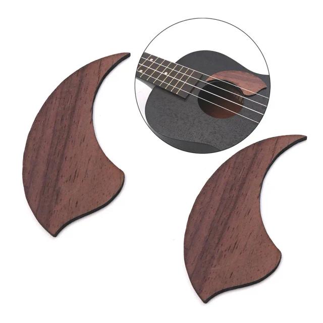 Escudo de Rosewood para Ukulele em 2 Peças - Acessórios de Madeira para Proteção do Instrumento Musical