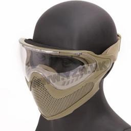 Máscara protetora de segurança para paintball, óculos anti-neblina, preto/amarelo/lente limpa, equipamento para airsoft tático - Image 2