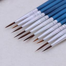 10 pçs/lote aquarela guache pincéis tamanho diferente ponta redonda pontiaguda náilon pintura de cabelo conjunto escova materiais de arte - Image 5