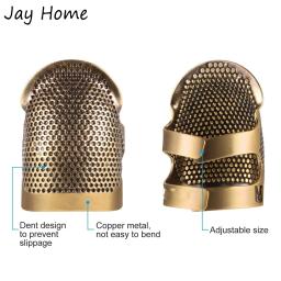 14 pçs conjunto dedal de costura metal cobre protetor de dedo dedal moeda de couro acolchoado almofada dedal para bordado à mão ferramenta de costura - Image 4