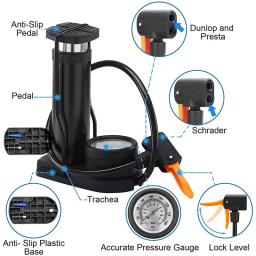 X-TIGER portátil bomba de bicicleta pedal de alta pressão bomba de pé ultra-leve liga de alumínio mtb bicicleta inflator de pneus acessórios - Image 4