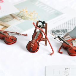 Mini instrumento musical modelo de guitarra clássica violino para 1/12 dollhouse ob11 1/6 blyth barbies boneca acessórios cena modelo - Image 4