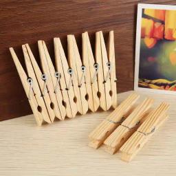 X50 Grandes Prendedores De Roupa De Madeira 72mm Pegs De Tamanho Regular Casa Lavanderia Exibição Arte Pendurada Foto Vintage Clipes De Parede - Image 1