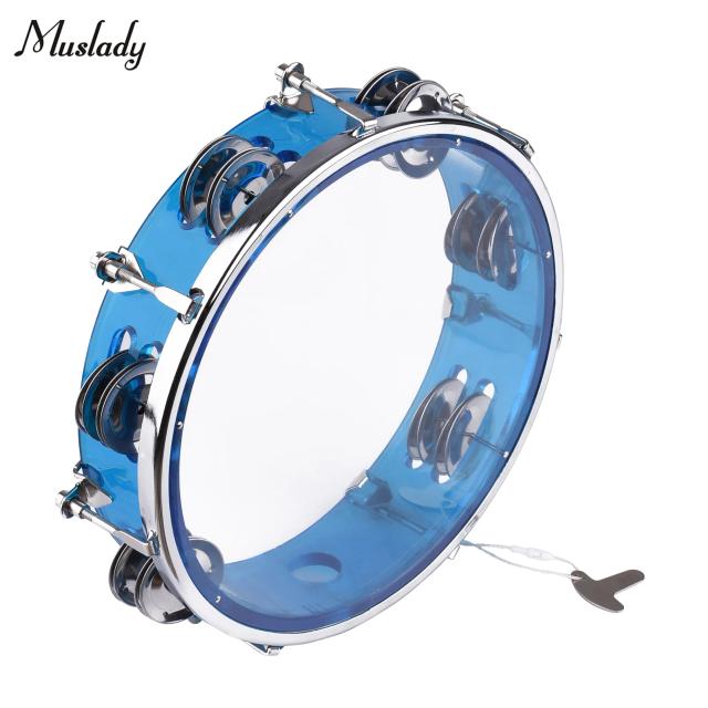 Pandeiro de 8 Polegadas Muslady: Instrumento de Percussão com Tamborim e Tela Dupla para Masterizar seu Som