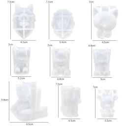 Moldes de resina animal estereoscópico, moldes de fundição de urso de silicone, resina epóxi para chaveiros, faça você mesmo, suprimentos de joias de resina artesanal - Image 2
