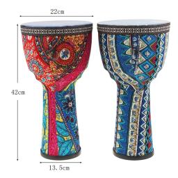 Tambor djembe africano colorido 8 embe, instrumento de percussão para crianças tambores abs arte de pele de pvc - Image 4