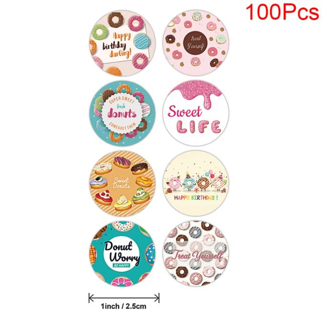 Adesivos de Aniversário: 100-500 Peças com 8 Designs para Presentes, Etiquetas, Brinquedos e Decoração de Festa Infantil