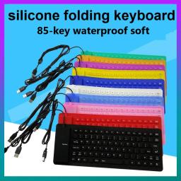 DISOUR-Teclado Dobrável de Silicone, 85 Teclas, Flexível, Portátil, Dobrável, Com Fio, Mini USB, PC, Notebook, Tablet, Laptop, Jogos - Image 2