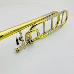 Nova chegada bb/f trombone latão chapeado profissional instrumento musical imagens reais com caso frete grátis - Image 6