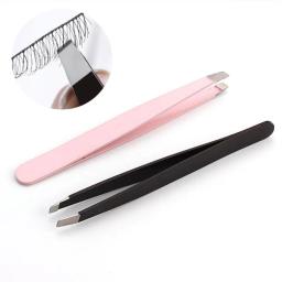 Profissional pinça de sobrancelha de aço inoxidável, rosto nariz cabelo clip removedor, beleza inclinada extrator, maquiagem ferramenta, 1pc - Image 2