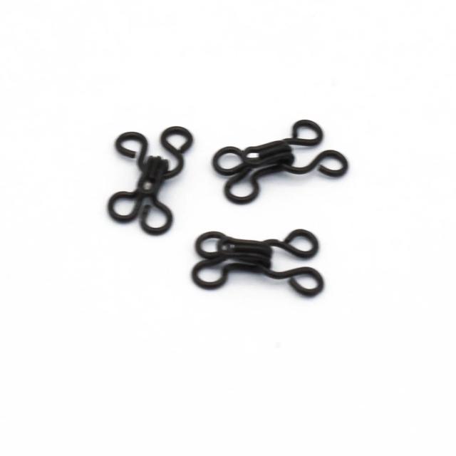 Prendedores de Gancho em Prata e Preto para Lingerie e Artesanato - 8mm x 7mm