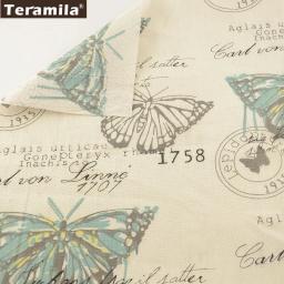 Teramila-Mapa da Palavra Tecido De Linho De Lona, Tecido Doméstico, Tela, Material De Costura Do Metro, Toalha De Mesa, Travesseiro, Cortina, Almofada - Image 3