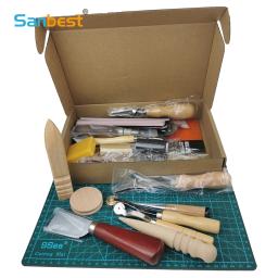 Sanbest-kit de ferramentas para artesanato em couro, conjunto de acessórios para costura, escultura em couro, groover, trabalho, diy - Image 6