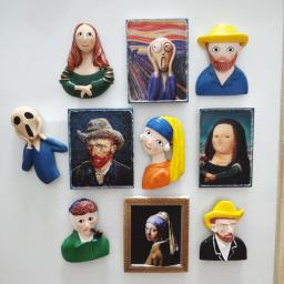 Ímãs de geladeira 3d adesivo resina van gogh grito mona lisa decoração para casa resina artesanato lembrança - Image 2