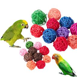 Brinquedos para pássaros de estimação Brinquedos de mastigação para pássaros Brinquedo de bola de vime para papagaio Budgie Periquito Cockatiel Mastigar brinquedos Jogos de gaiolas de papagaio 5 unidades - Image 1