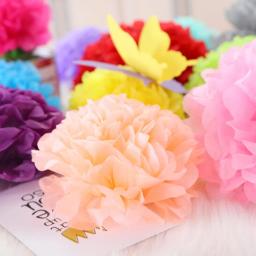 Papel de tecido de aniversário de 25cm, bolas de pompoms, decoração de festa, artesanato, decoração de natal e casamento, 10 peças - Image 1