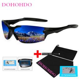 DOHOHDO-Esporte óculos polarizados com bolsa, óculos de espelho à prova de vento, óculos de sol para homens e mulheres, óculos UV400 - Image 1