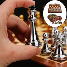 Pro Metal Xadrez Set para Adultos e Crianças, Jogo de Tabuleiro, Tabuleiro Profissional, Iniciante, Magnetic Travel Set, Peças De Metal - Image 1