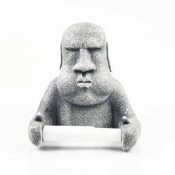 Montado na parede 3d ilha da páscoa moai toalete rolo de papel rack suporte tecido banheiro cozinha toalha prateleira armazenamento - Image 5