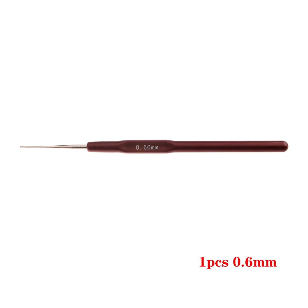 Agulha para crochê moda micro gancho 4, para fazer trança dreadlock cabelo acessórios ferramentas 0.5/0.6/0.7/0.8mm cabo suave - Image 1